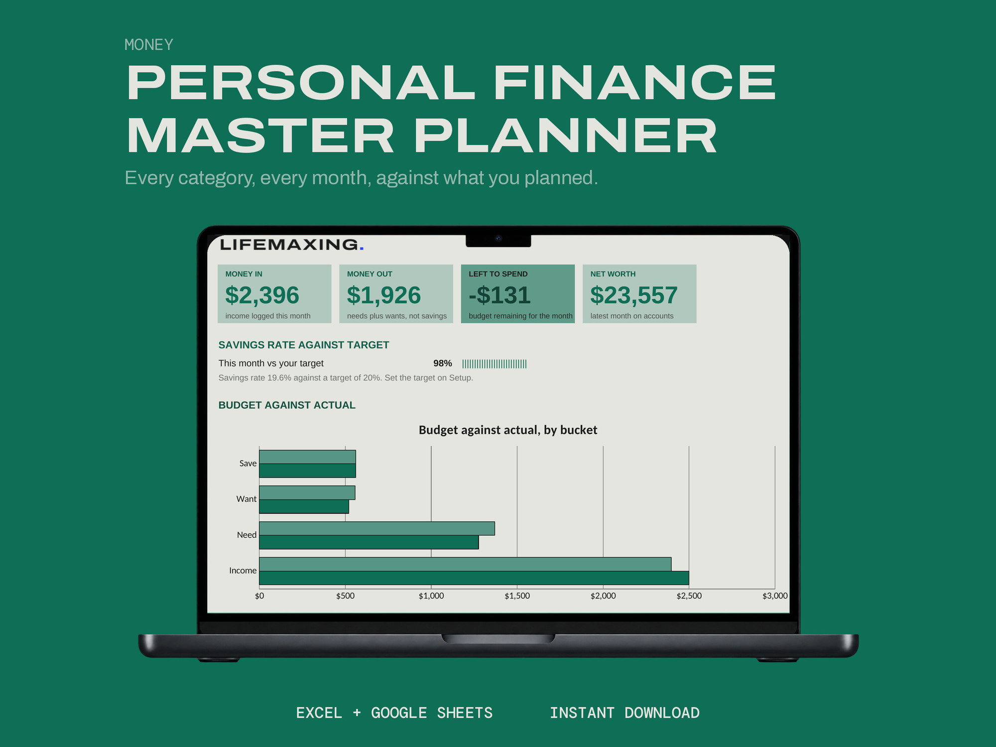 Personal Finance Master Planner product photograph